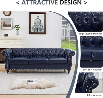 QHITTY 2 Piece Living Room Set, Sectional Chesterfield Sofa Contemporary - Image 4
