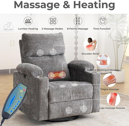 Rocking Chair Nursery with Adjustable Armrests, Electric Glider Recliner - Image 3