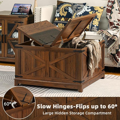 Farmhouse Coffee Table Set of 3, Furniture Set - Image 5