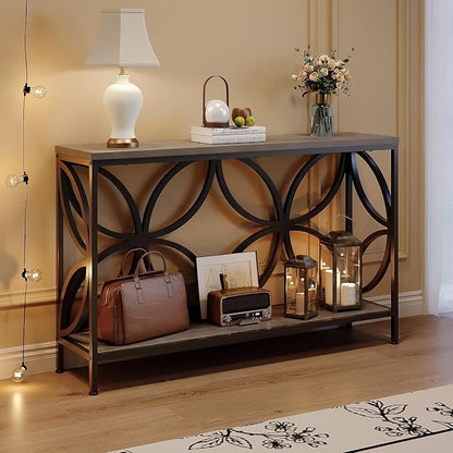 GiftGo Narrow Sofa Table 47.2 Inch, Industrial Sofa Table Behind Couch - Image 4