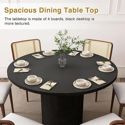 weselon Round Dining Table for 4, Modern Farmhouse Kitchen Table, 47 Inch Small - Image 6