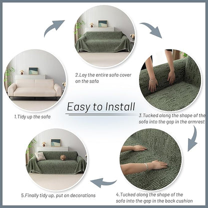 MYSKY HOME Couch Covers for 3 Cushion Couch Sofa, Sectional Couch Cover L Shape - Image 7