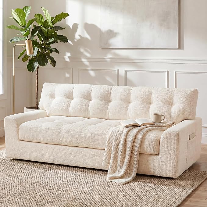MONVANE 75.6" Convertible 3 Seater Sofa, 2-in-1 Boneless Sleeper Sofa Bed - Image 2