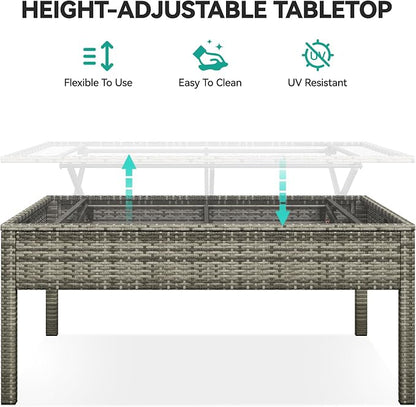 YITAHOME 9 Piece Patio Furniture Set, All-Weather Wicker Outdoor Sectional Sofa - Image 5