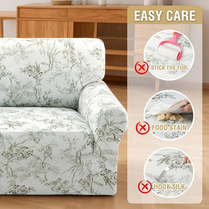 H.VERSAILTEX High Stretch Couch Cover 2 Cushion Sofa Printed Love Seat Couch - Image 8