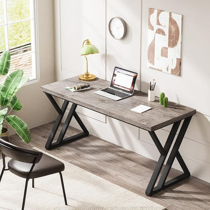 LITTLE TREE 55 Inch Large Simple Industrial Computer Desk Study Writing Table - Image 4