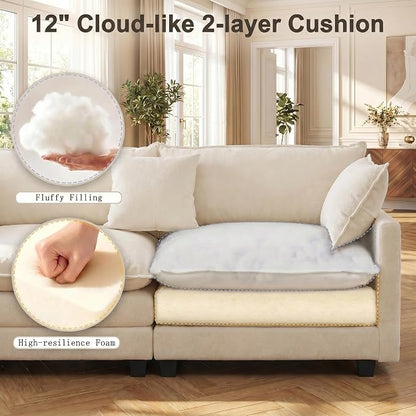 111.4" V-Shaped Corner Couch Sectional - Image 4