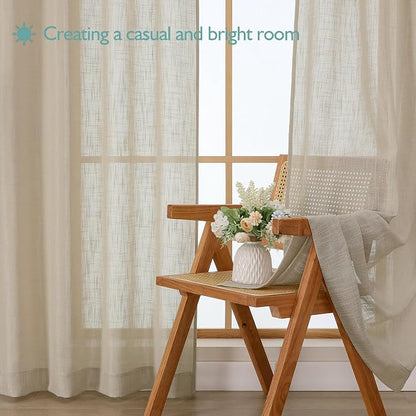 Chyhomenyc Semi Sheer Curtains 54 Inch Length - Image 7