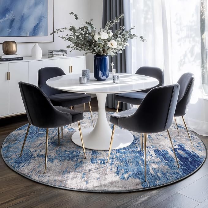 RELEANY Washable Area Rugs 6ft Non-Slip Modern Abstract Soft - Image 4