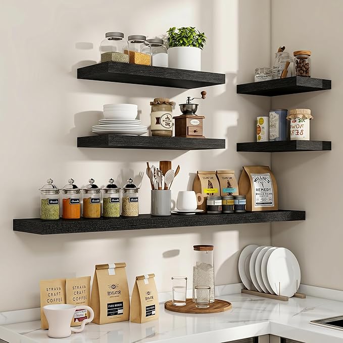 Acovy 16 Inch Floating Shelves, Wooden Shelves - Image 7