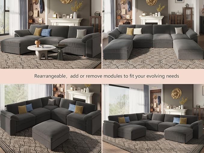 EASE MOOSE Oversized Sectional Modular Sofa, L Shape Sectional Couch - Image 5