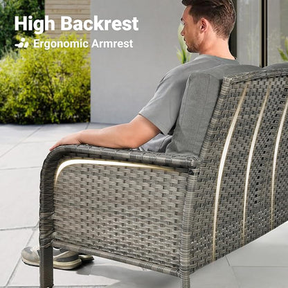 ovios 5-Piece Patio Furniture Set, Outdoor Wicker Sofa - Image 3