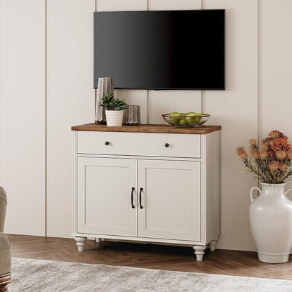 WAMPAT 34’‘ White Buffet Cabinet - Image 7