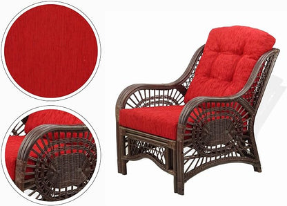 Malibu Lounge Set of 4: 2 Natural Rattan Wicker Chairs, Three-Seater Sofa - Image 7