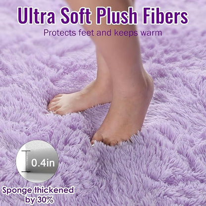PAGISOFE Purple Rugs for Girls Bedroom 6x9 Ft Fluffy Living Room Area Rugs - Image 5