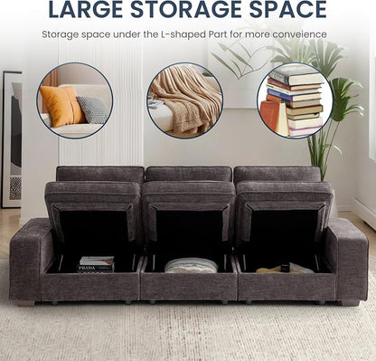TEKAMON 128" Modular Sofa Couch - Image 3