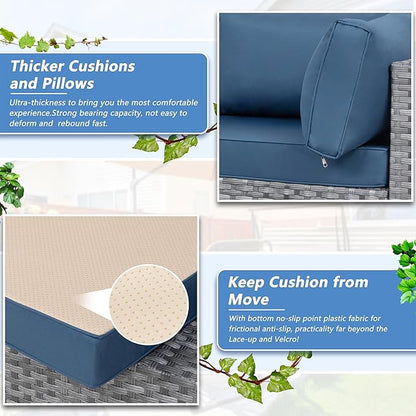5 Piece Outdoor Patio Furniture Set, All Weather Conversation Set - Image 6