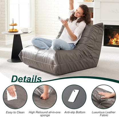 Hobestluk Giant Bean Bag Chair Lazy Floor Sofa, Memory Foam Fireside Sofa - Image 6