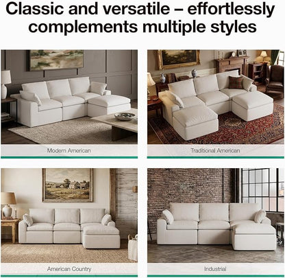 Novilla 133.8" Modular Cloud Couch, Modern Sectional Sofa - Image 22