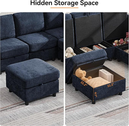 104'' U Shaped Modular Sofa, Sectional Couches - Image 7