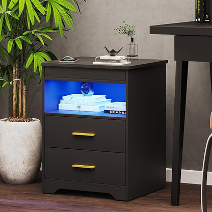 Nightstand Set of 2, Charging Bedside Table - Image 7