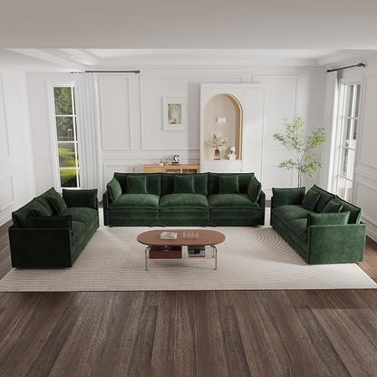 mikibama Luxury Oversized 3 Piece Sofa Set, 2 Pieces of 2 Seater and 1 Piece of by Mikibama