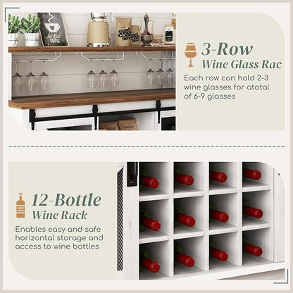 HOMCOM Farmhouse Coffee Bar Cabinet - Image 6