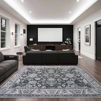 Area Rugs for Living Room, 6x9 Washable Area Rug for Bedroom, Retro Floral - Image 7