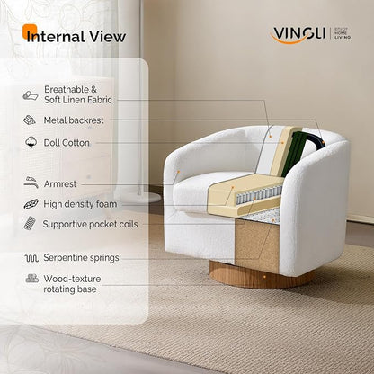 VINGLI 360°Swivel Accent Chairs Set of 2 - Image 7