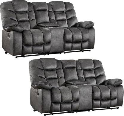 HAOMARKETS Manual Reclining Loveseat Sofa Set of 2 - Image 8