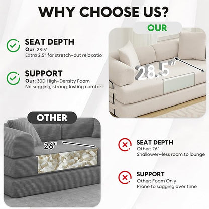 ZEIINPA Convertible Sleeper Sofa Bed - Image 4