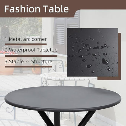 Shintenchi 3 Pieces Patio Bistro Sets, Outdoor Textilene Fabric Conversation - Image 5