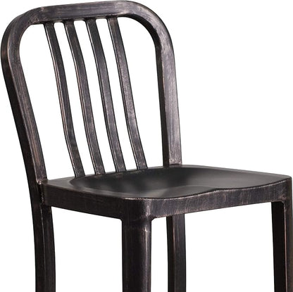Flash Furniture Gael Commercial Grade 2 Pack 30" High Black-Antique Gold Metal - Image 9