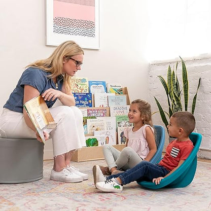 ECR4Kids Plastic Leaf Scoop Floor Rocker Seat, Classroom Furniture, Contemporary - Image 2