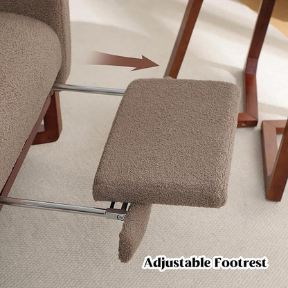 HCHAIRH Rocking Chair with Foot Rest, Teddy Wingback Nursery Rocking Chairs - Image 6