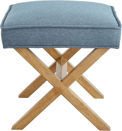Amazon Brand – Rivet Mid-Century Modern X Stool Ottoman Chair, Indigo - Image 4