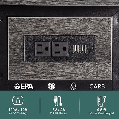 Yoobure End Table with Charging Station, Flip Top Side Table with USB Ports and - Image 6