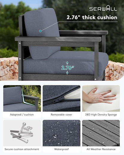 SERWALL 2 Pieces Single Cushioned Sofa Armchair - Image 3