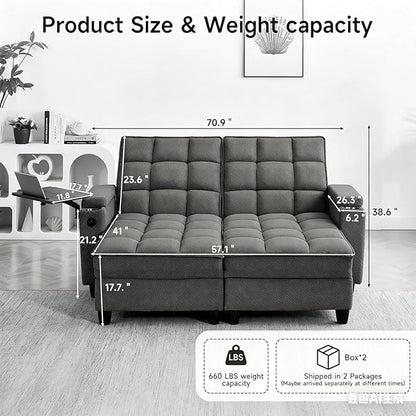 oaaktu Queen Size Sleeper Sofa Couch - Image 2