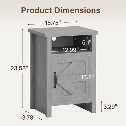 JUMMICO Farmhouse Nightstand, Modern Bedside Table - Image 7
