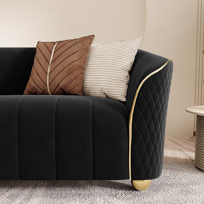 2-Piece Luxury Velvet Sofa Set for Living Room, Elegant Design Couch Set - Image 7