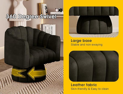 Dewhut Swivel Accent Chair, 360° Swivel Barrel Chair - Image 6
