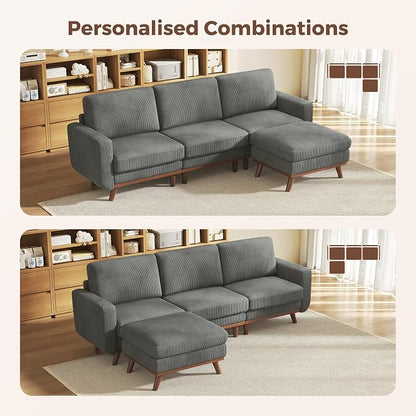 Vesgantti 97" Modular Sectional Sofa Dark Gray, L-Shaped Couch - Image 3