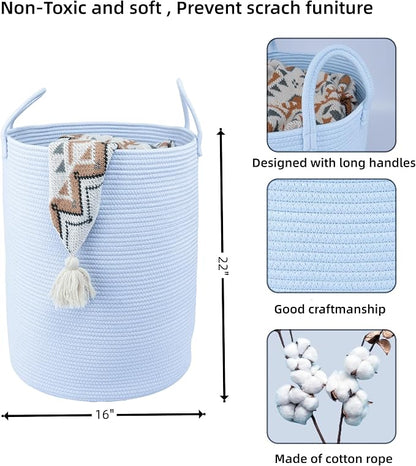 XUANGUO Cotton Rope Laundry Basket Hamper - Image 2