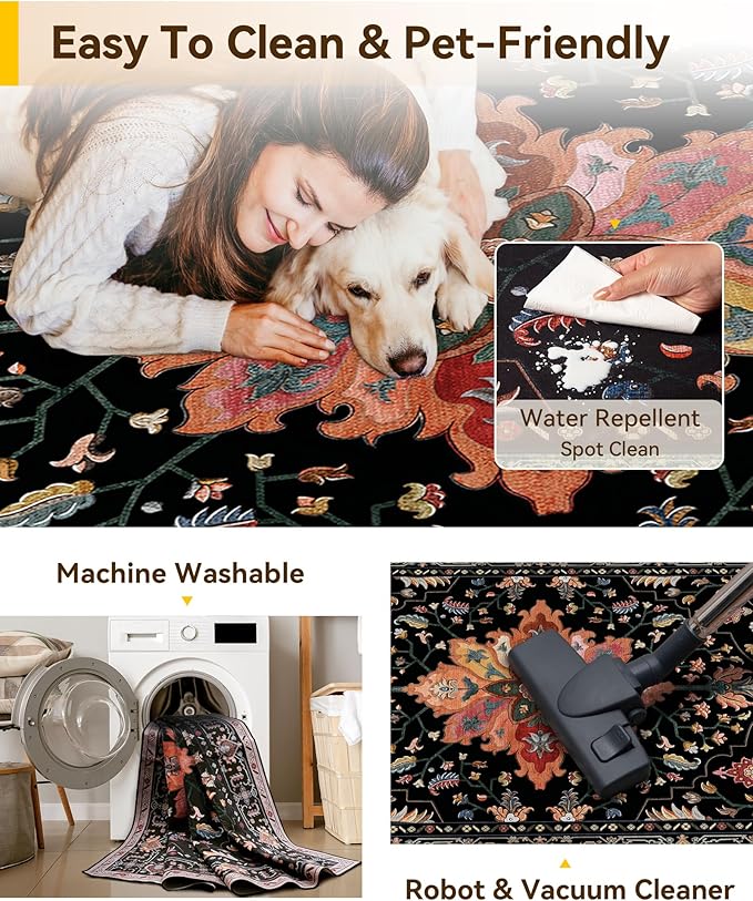 RELEANY Area Rugs 3'x10' Runner Rug Non Slip Washable - Image 4