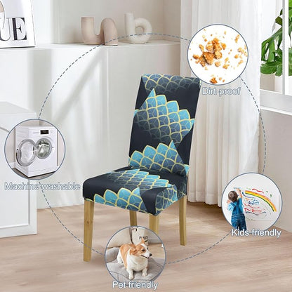 BIETYONE Stretch Dining Chair Covers Set of 4, Soft Removable Washable Kitchen - Image 6