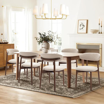 COLAMY Wooden Dining Chairs Set of 2, Modern Fabric Upholstered Kitchen Side - Image 8