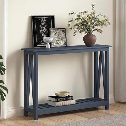 ChooChoo Farmhouse Console Table, Rustic Vintage Narrow Sofa Table - Image 3
