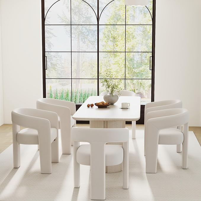 RIVOVA Modern Barrel Dining Chair, Velvet Upholstered Accent Side Chair - Image 3