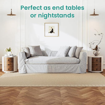 SUNBURY End Table Living Room Small Side Table w 3 Drawers, Farmhouse - Image 5
